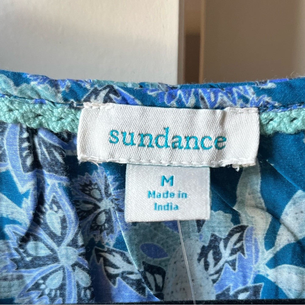 NWT Sundance Arvilla Blue Top Blouse Size Medium - Picture 7 of 8